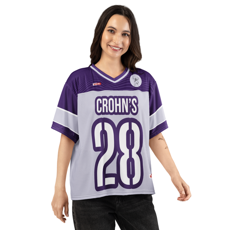 Play Through Pain Crohn’s Football Jersey – ILLTOCHILL Athletic Edge