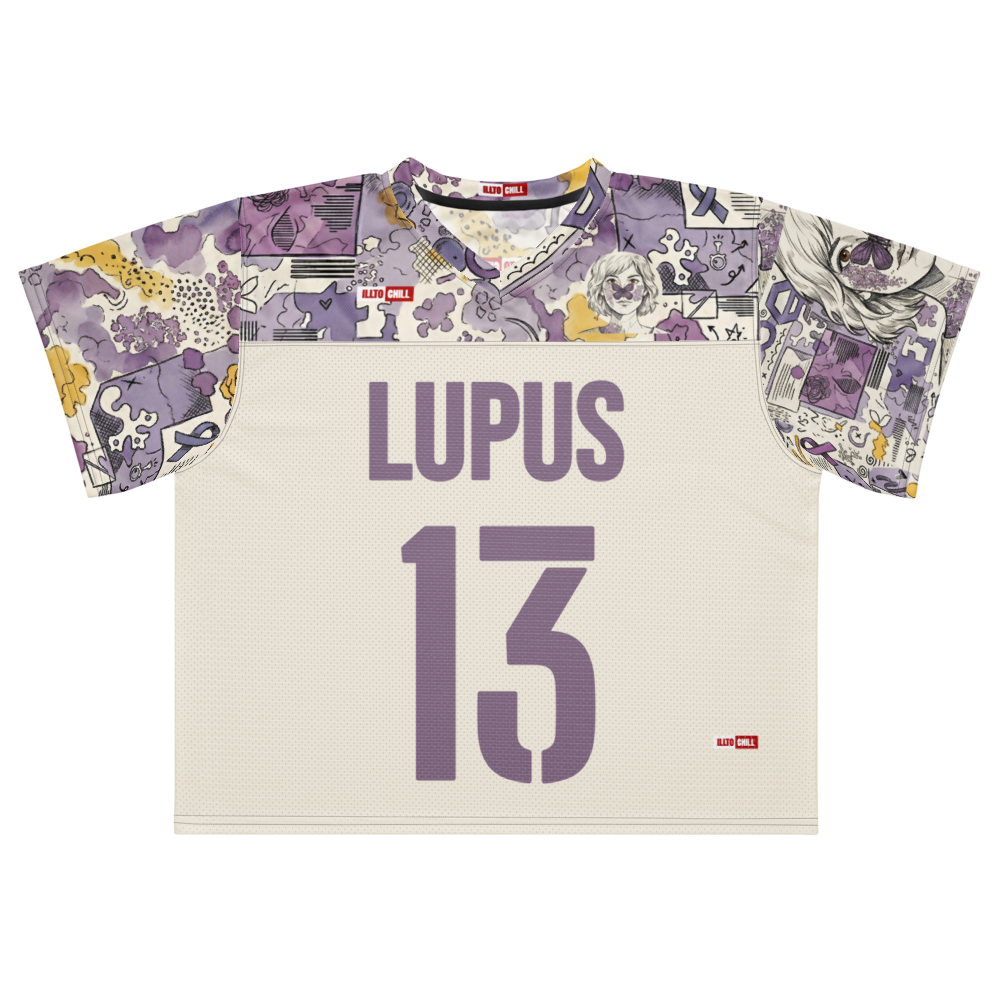 ILLTOCHILL lupus disorder Boxy football jersey