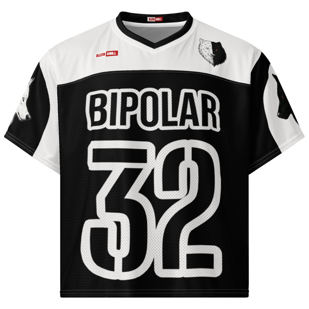 ILLTOCHILL bipolar football jersey for sport style, identity expression, and awareness