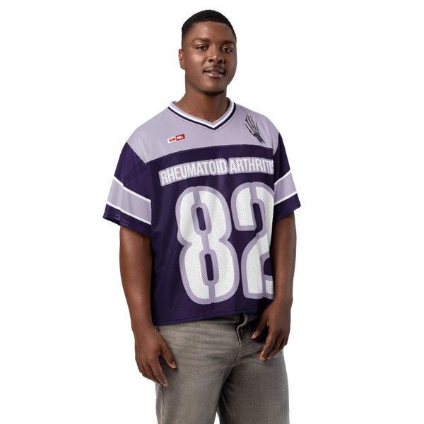 ILLTOCHILL RA awareness Rheumatoid Arthritis support Boxy football jersey