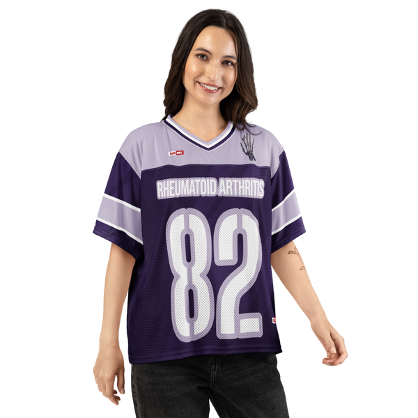 ILLTOCHILL RA awareness Rheumatoid Arthritis support Boxy football jersey