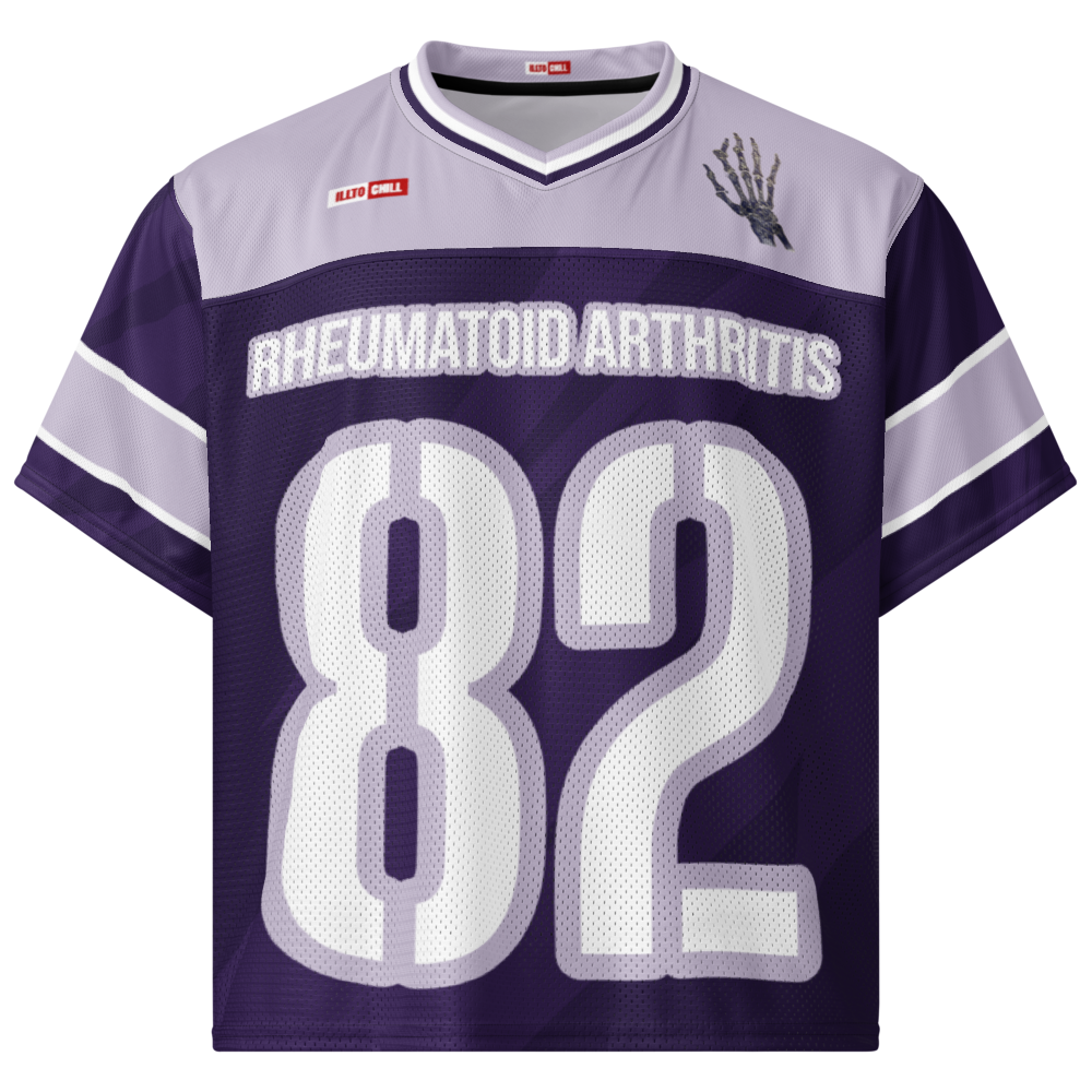 Play Through Pain Rheumatoid Arthritis Football Jersey – ILLTOCHILL Athletic Resilience Wear