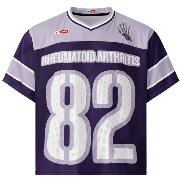 ILLTOCHILL RA awareness Rheumatoid Arthritis support Boxy football jersey