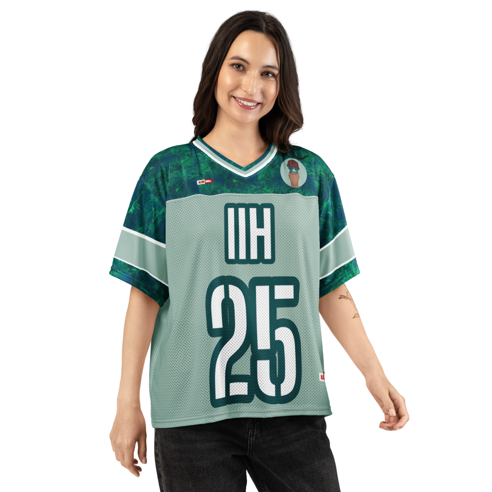 ILLTOCHILL IIH awareness Idiopathic Intracranial Hypertension support Boxy football jersey