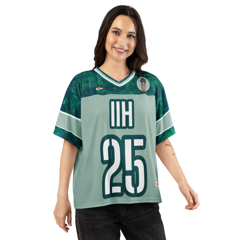 ILLTOCHILL IIH awareness Idiopathic Intracranial Hypertension support Boxy football jersey