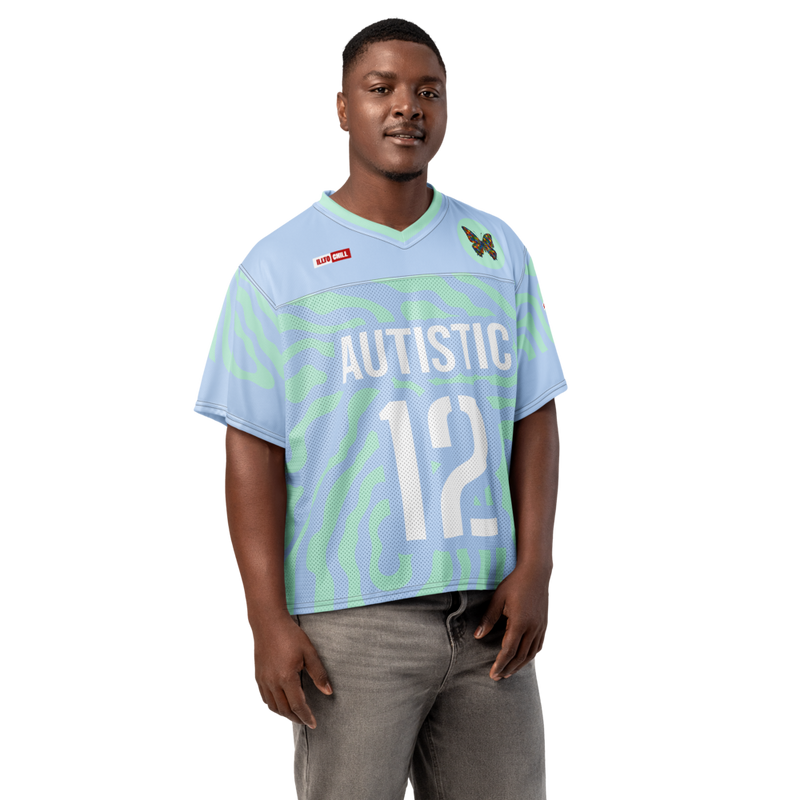 Autism Team Spirit Boxy Football Jersey – Game Day Neurodivergent Confidence ILLTOCHILL - ILLTOCHILL autism awareness merchandise