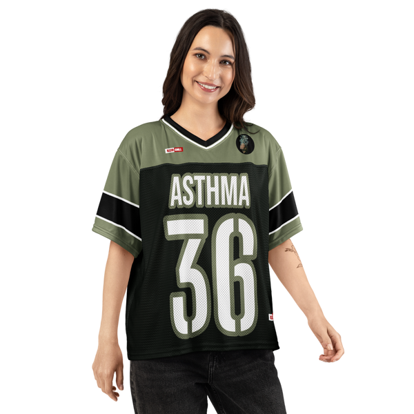 ILLTOCHILL Asthma awareness support Boxy football jersey