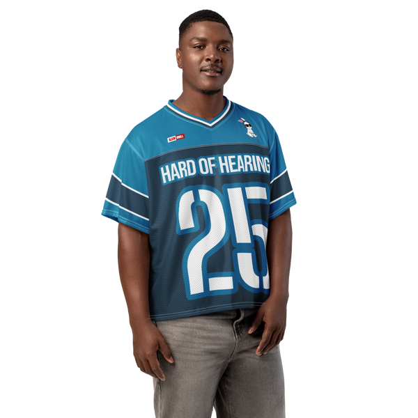 ILLTOCHILL Hard of Hearing awareness hearing impaired support Boxy football jersey