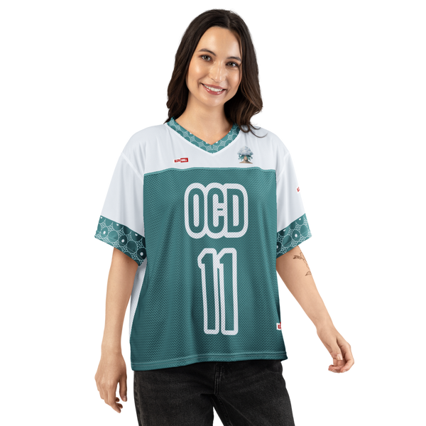 ILLTOCHILL OCD awareness Obsessive-Compulsive Disorder Boxy football jersey
