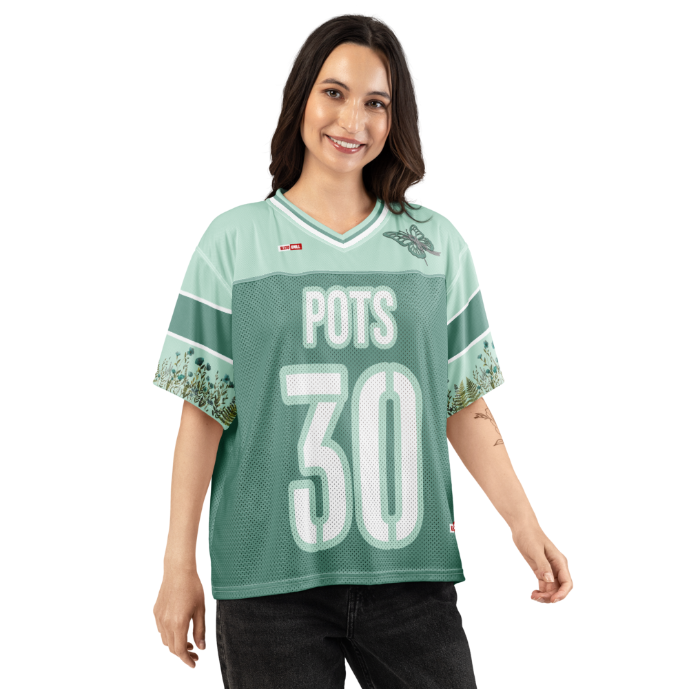 ILLTOCHILL POTS awareness Boxy football jersey