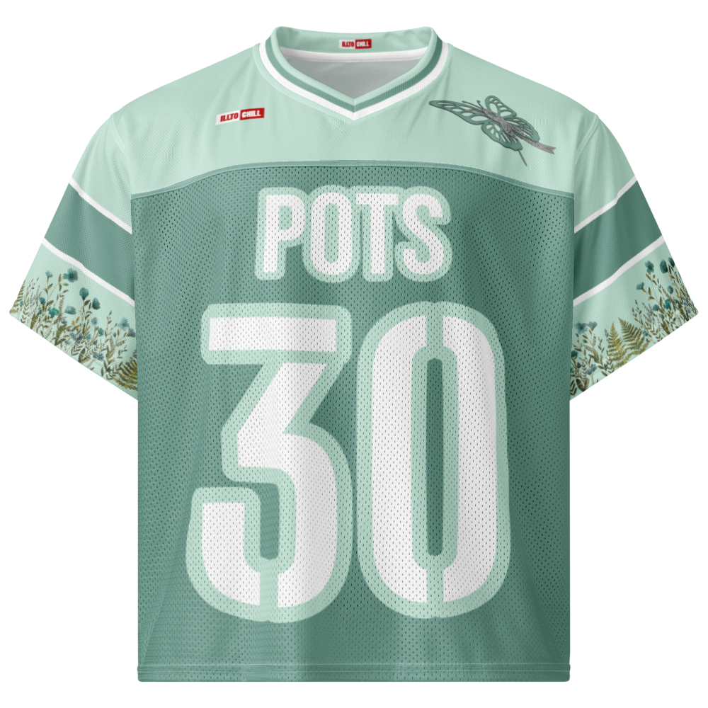 ILLTOCHILL POTS awareness Boxy football jersey