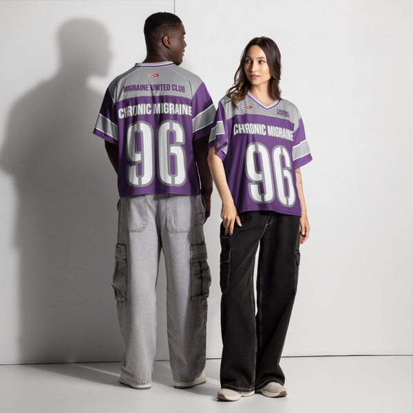 ILLTOCHILL Chronic Migraine awareness and support Boxy football jersey