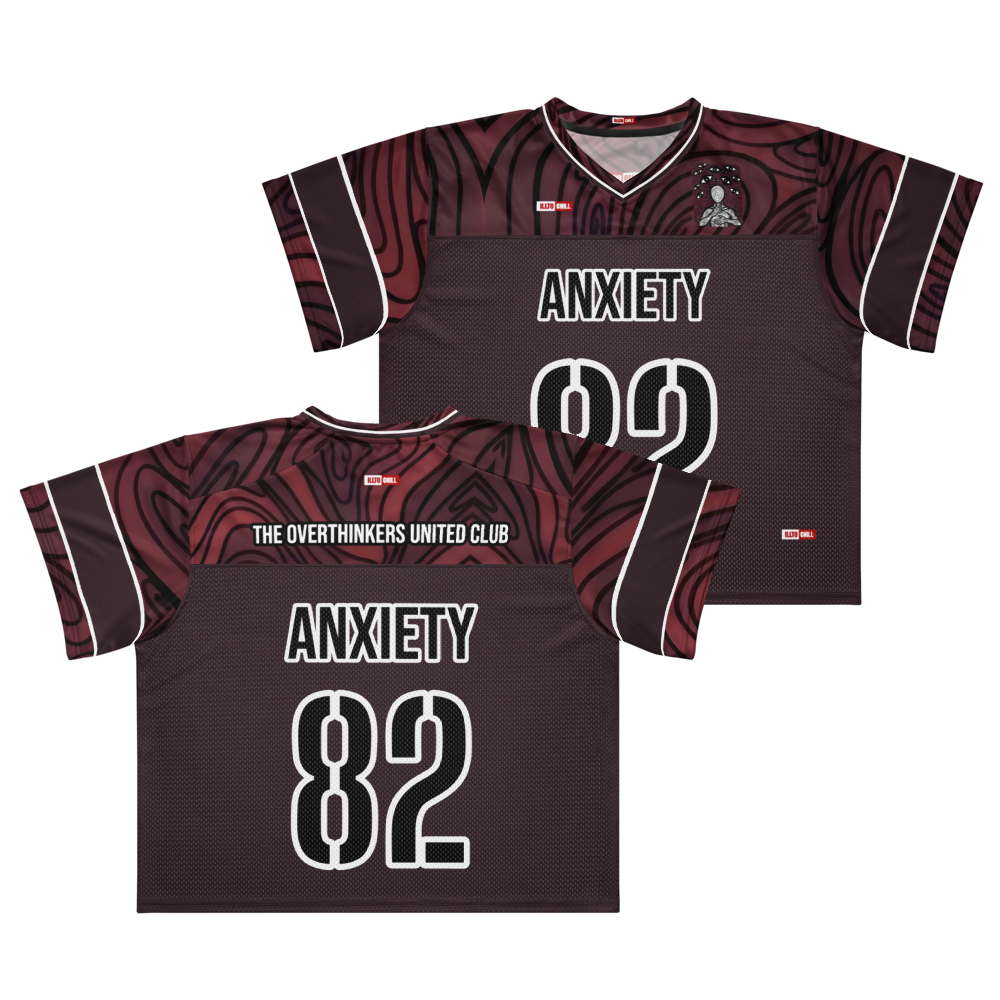 Anxiety Warrior Boxy Football Jersey Mental Health Anxiety Streetwear Apparel by ILLTOCHILL