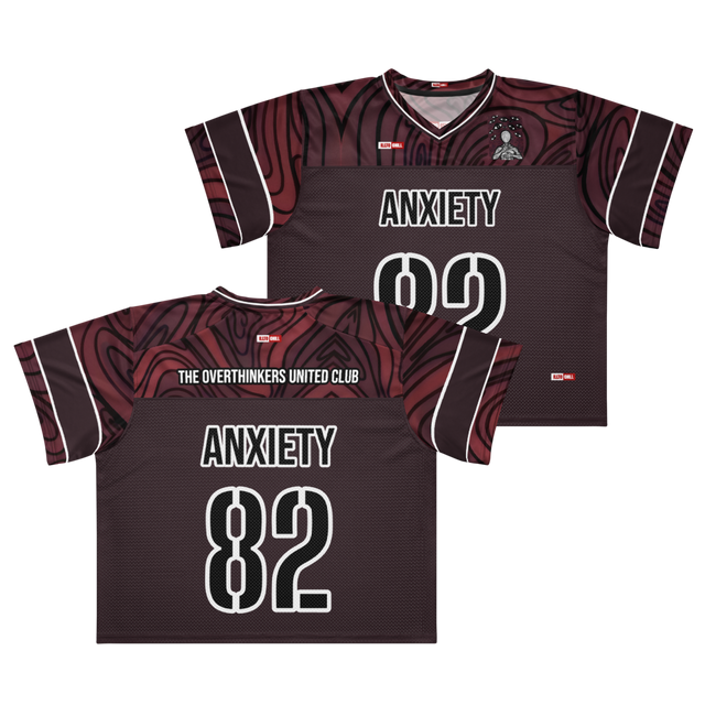 Anxiety Warrior Boxy Football Jersey Mental Health Anxiety Streetwear Apparel by ILLTOCHILL