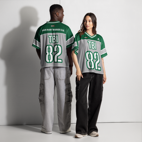 ILLTOCHILL TBI Traumatic brain injury support Boxy football jersey