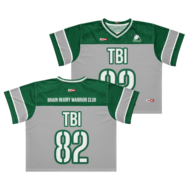 ILLTOCHILL TBI Traumatic brain injury support Boxy football jersey