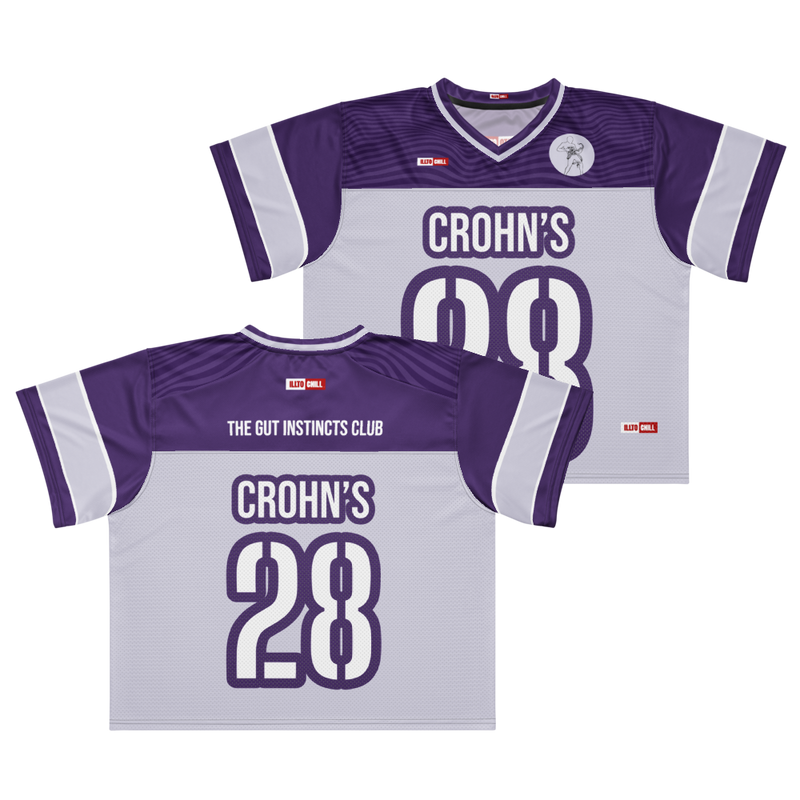Play Through Pain Crohn’s Football Jersey – ILLTOCHILL Athletic Edge