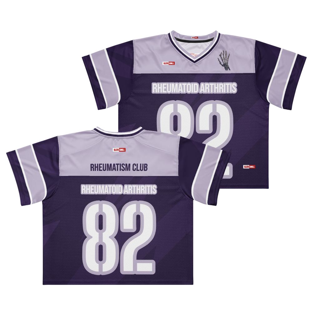 Play Through Pain Rheumatoid Arthritis Football Jersey – ILLTOCHILL Athletic Resilience Wear