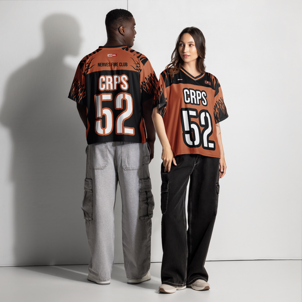 ILLTOCHILL CRPS awareness Complex Regional Pain Syndrome support Boxy football jersey
