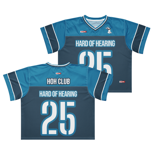 ILLTOCHILL Hard of Hearing awareness hearing impaired support Boxy football jersey