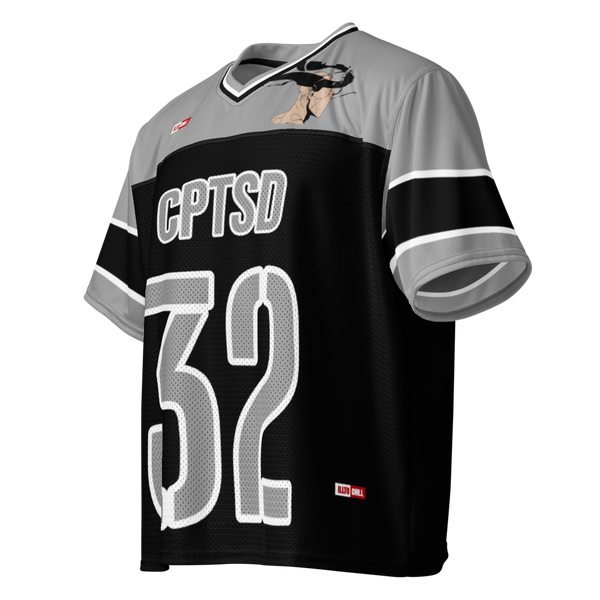 ILLTOCHILL CPTSD awareness Complex Post Traumatic Stress Disorder Boxy football jersey