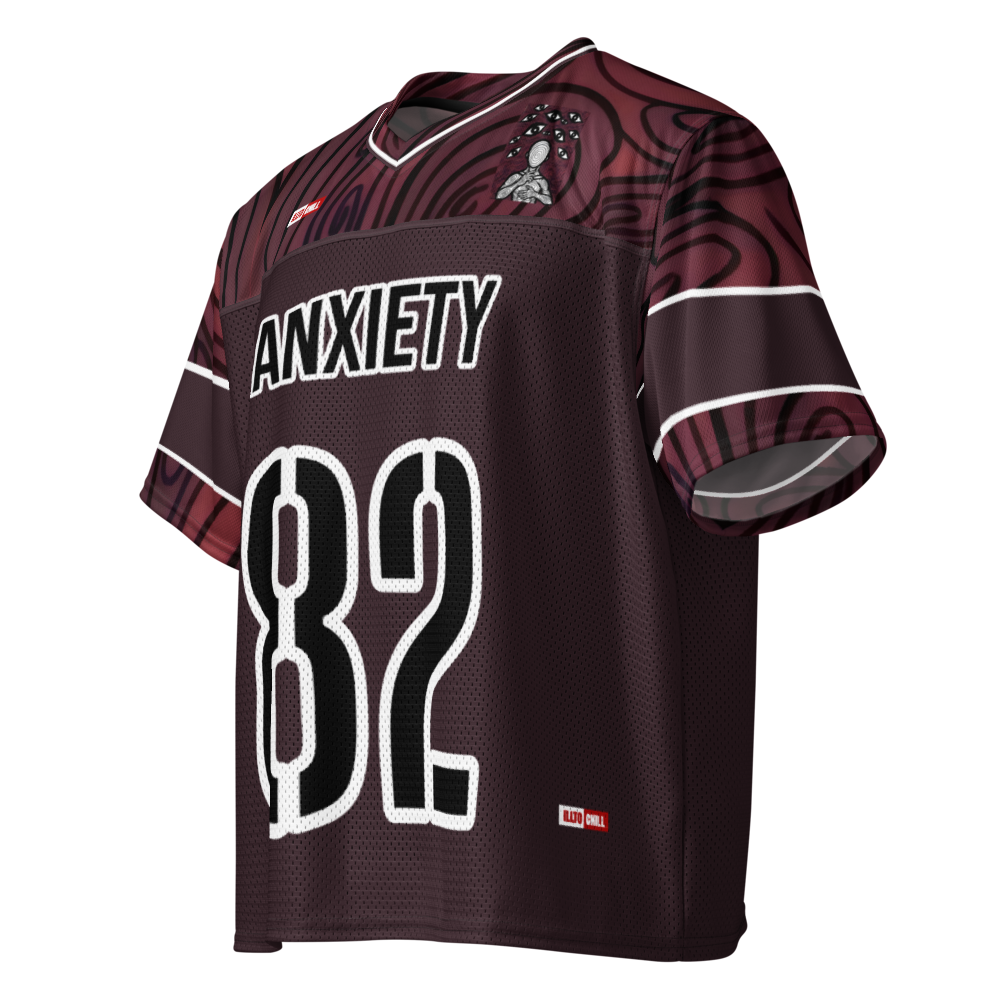 Anxiety Warrior Boxy Football Jersey Mental Health Anxiety Streetwear Apparel by ILLTOCHILL