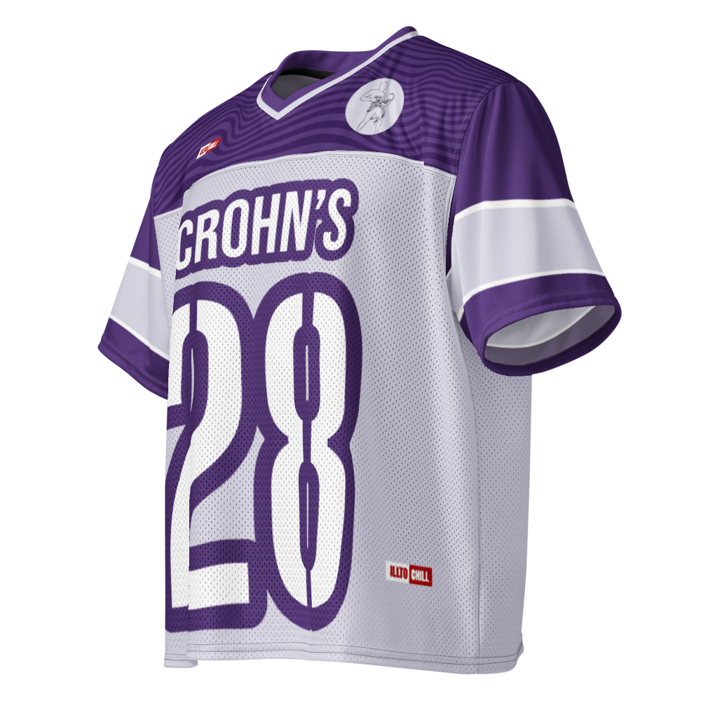 Play Through Pain Crohn’s Football Jersey – ILLTOCHILL Athletic Edge