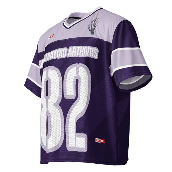 ILLTOCHILL RA awareness Rheumatoid Arthritis support Boxy football jersey