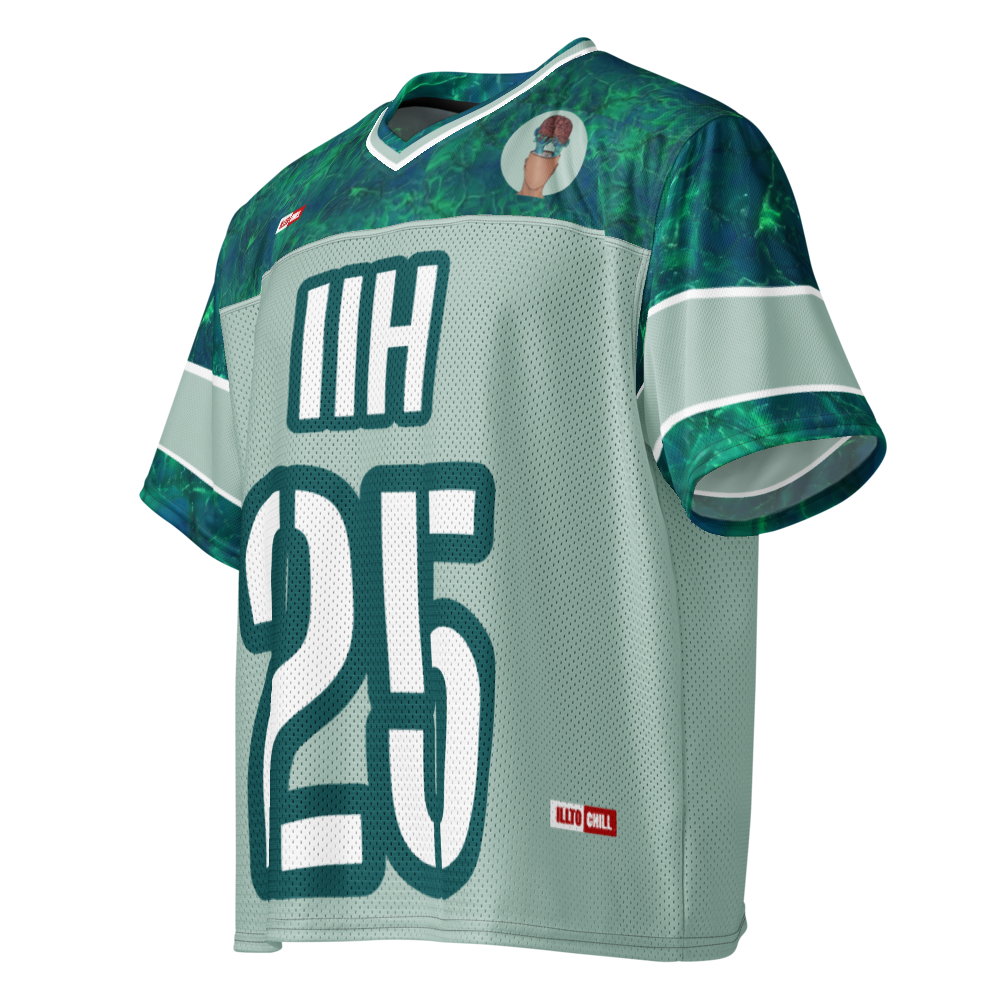 ILLTOCHILL IIH awareness Idiopathic Intracranial Hypertension support Boxy football jersey