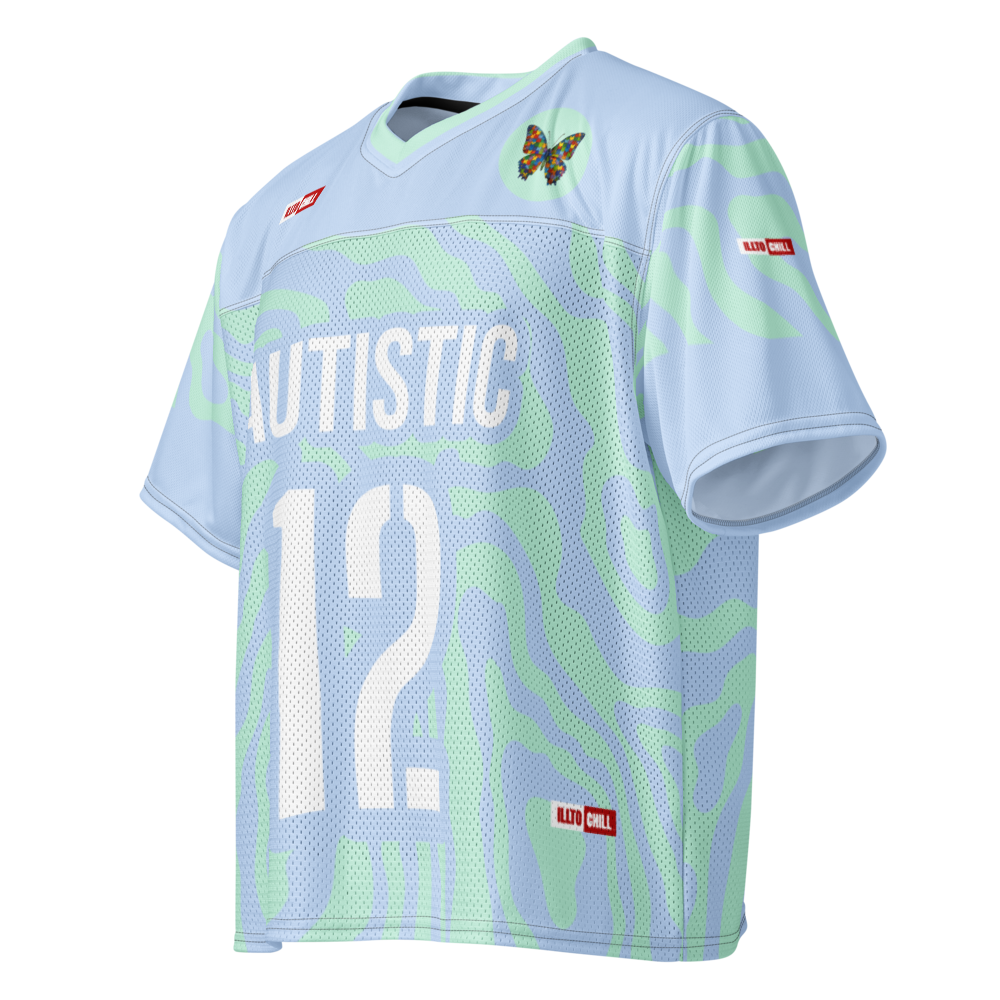 Autism Team Spirit Boxy Football Jersey – Game Day Neurodivergent Confidence ILLTOCHILL - ILLTOCHILL autism awareness merchandise