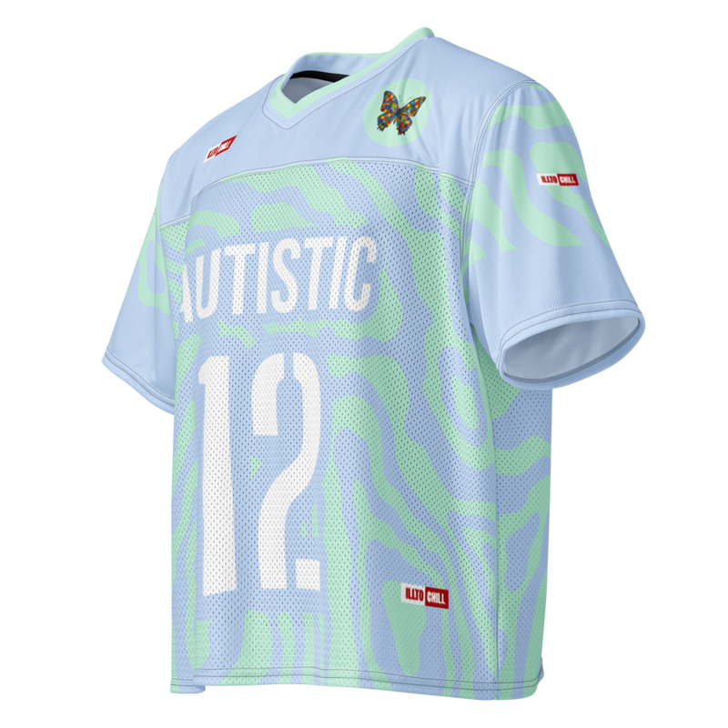 Autism Team Spirit Boxy Football Jersey – Game Day Neurodivergent Confidence ILLTOCHILL - ILLTOCHILL autism awareness merchandise