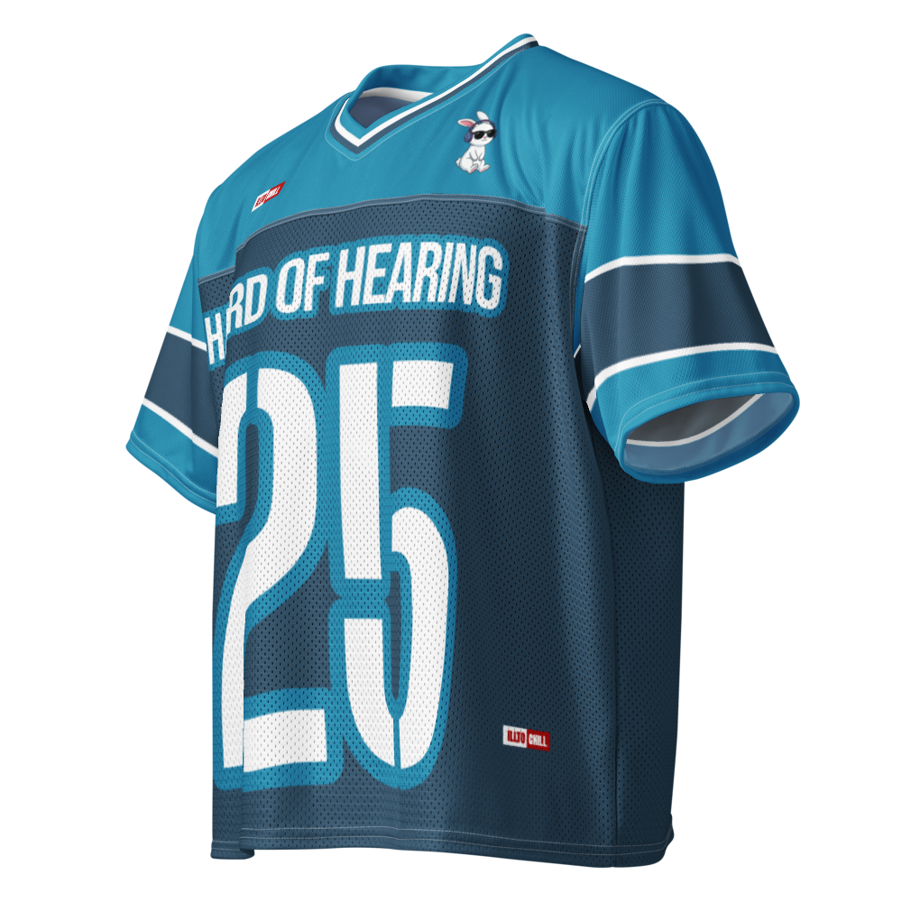 ILLTOCHILL Hard of Hearing awareness hearing impaired support Boxy football jersey