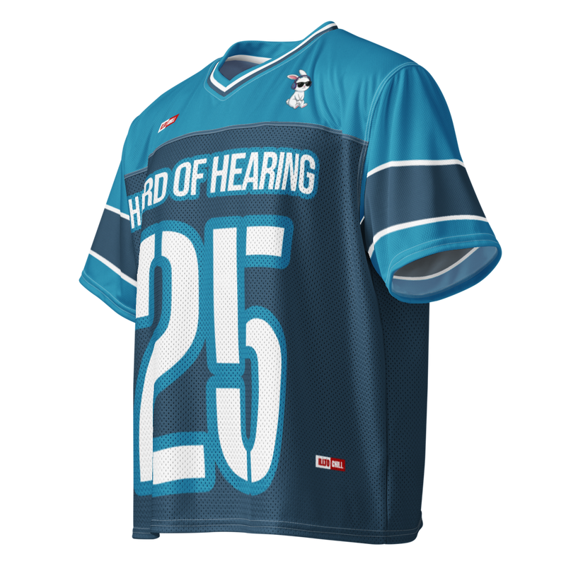 ILLTOCHILL Hard of Hearing awareness hearing impaired support Boxy football jersey