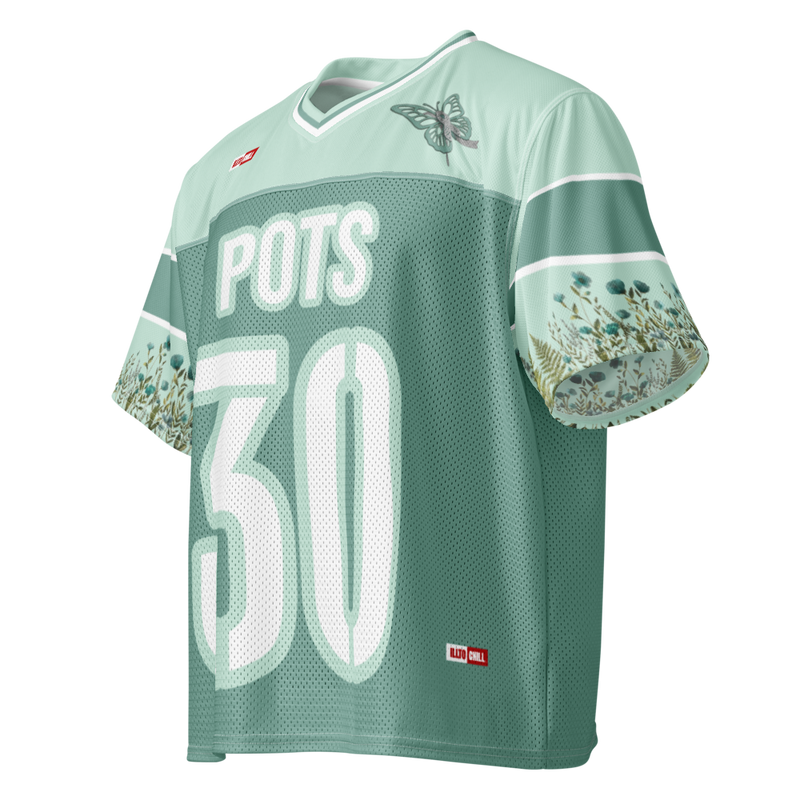 ILLTOCHILL POTS awareness Boxy football jersey