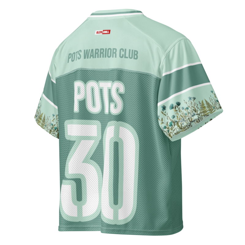 ILLTOCHILL POTS awareness Boxy football jersey