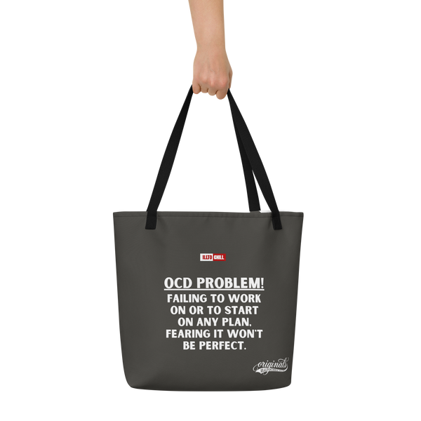 OCD All-Over Print Large Tote Bag