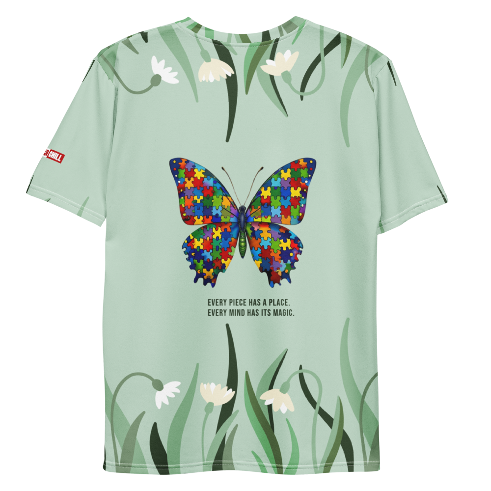 Autism Identity All-Over Print T-Shirt – Statement Apparel for Acceptance ILLTOCHILL - ILLTOCHILL autism awareness merchandise