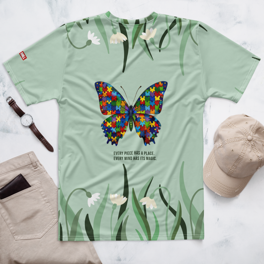 Autism Identity All-Over Print T-Shirt – Statement Apparel for Acceptance ILLTOCHILL - ILLTOCHILL autism awareness merchandise
