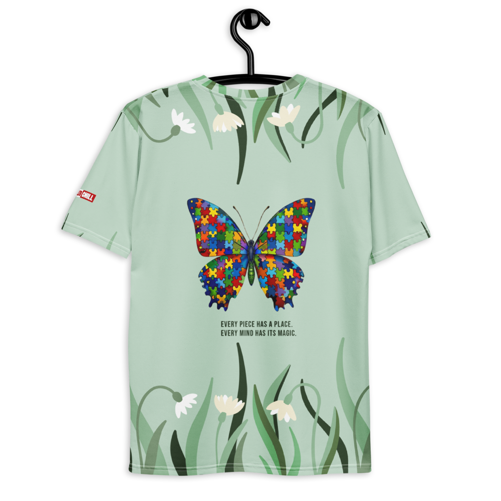 Autism Identity All-Over Print T-Shirt – Statement Apparel for Acceptance ILLTOCHILL - ILLTOCHILL autism awareness merchandise