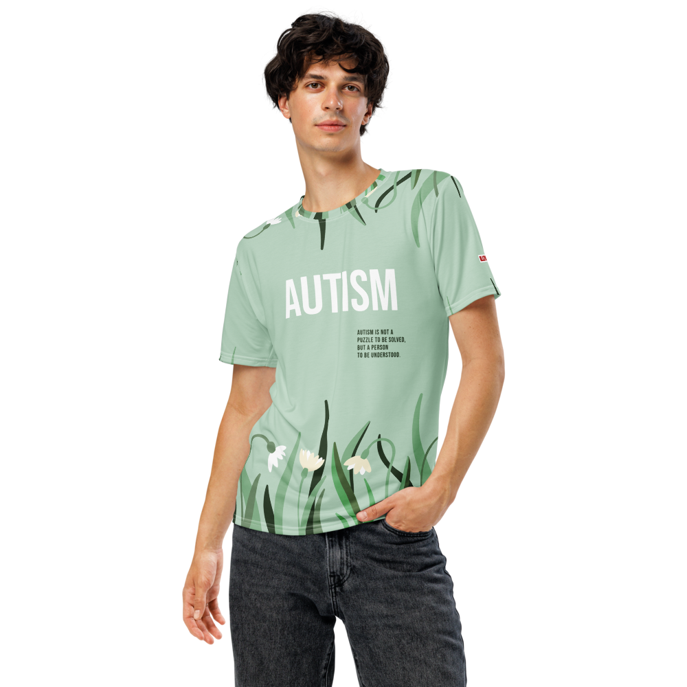 Autism Identity All-Over Print T-Shirt – Statement Apparel for Acceptance ILLTOCHILL - ILLTOCHILL autism awareness merchandise