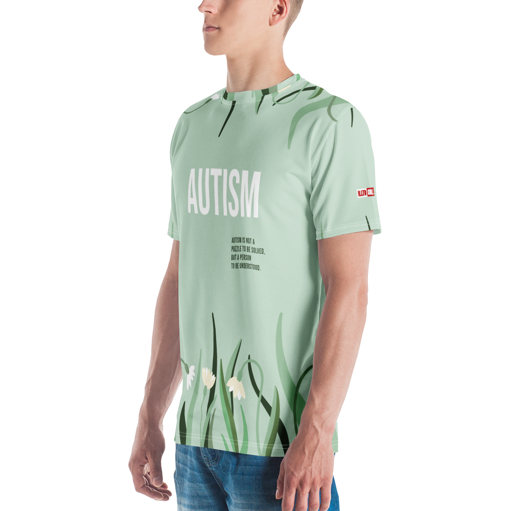 Autism Identity All-Over Print T-Shirt – Statement Apparel for Acceptance ILLTOCHILL - ILLTOCHILL autism awareness merchandise