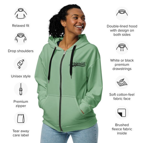 OCD Unisex zip hoodie