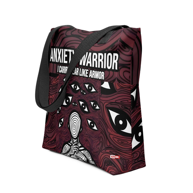 Anxiety Warrior Tote Bag Mental Health Everyday Carry Anxiety Community Style by ILLTOCHILL