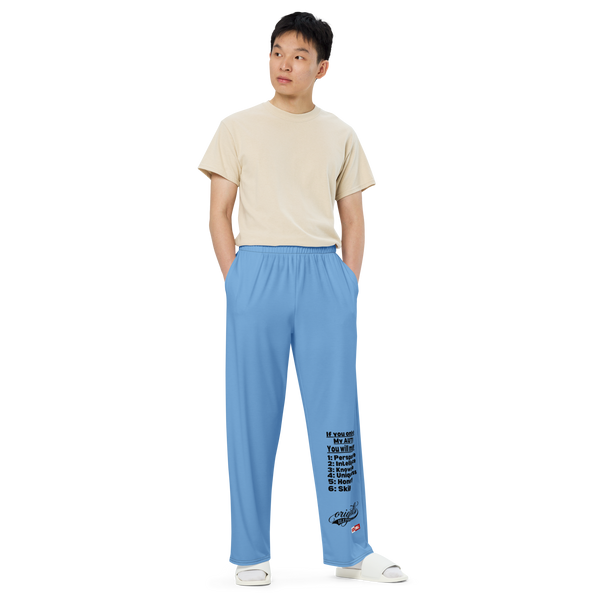 ILLTOCHILL autism wide_leg_pants black front — autistic all over print unisex wide leg pants