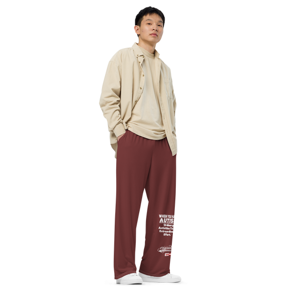 ILLTOCHILL autism wide_leg_pants black front — autistic all over print unisex wide leg pants