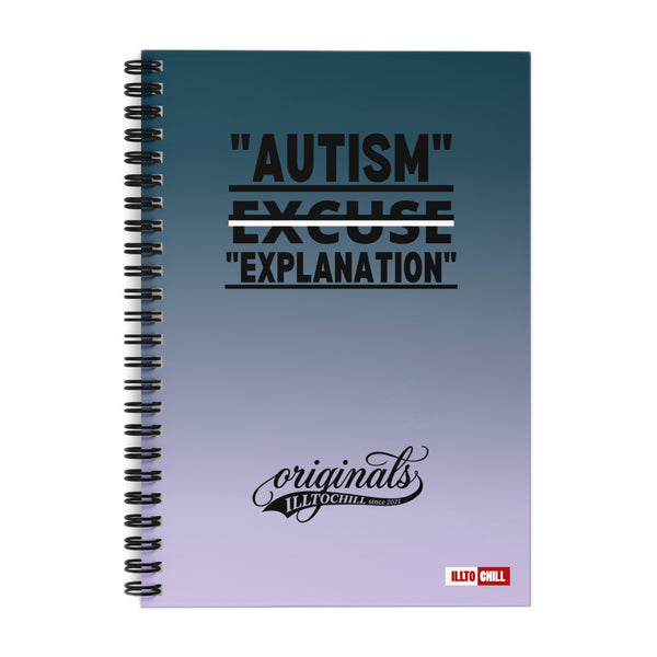 ILLTOCHILL autism-ruled-line-spiral-notebook main product image — white background