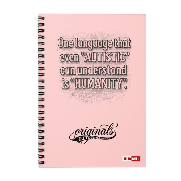ILLTOCHILL autism-support-ruled-line-spiral-notebook main product image — white background