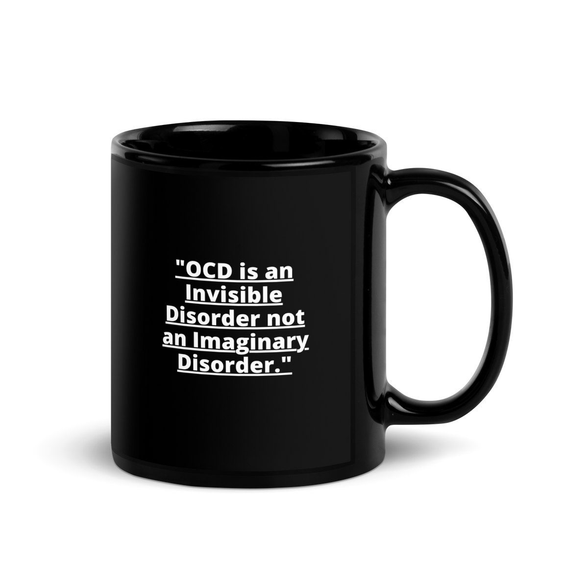 OCD and Caffeinated: Black Glossy Mug for Every Intrusive Thinker | ILLTOCHILL