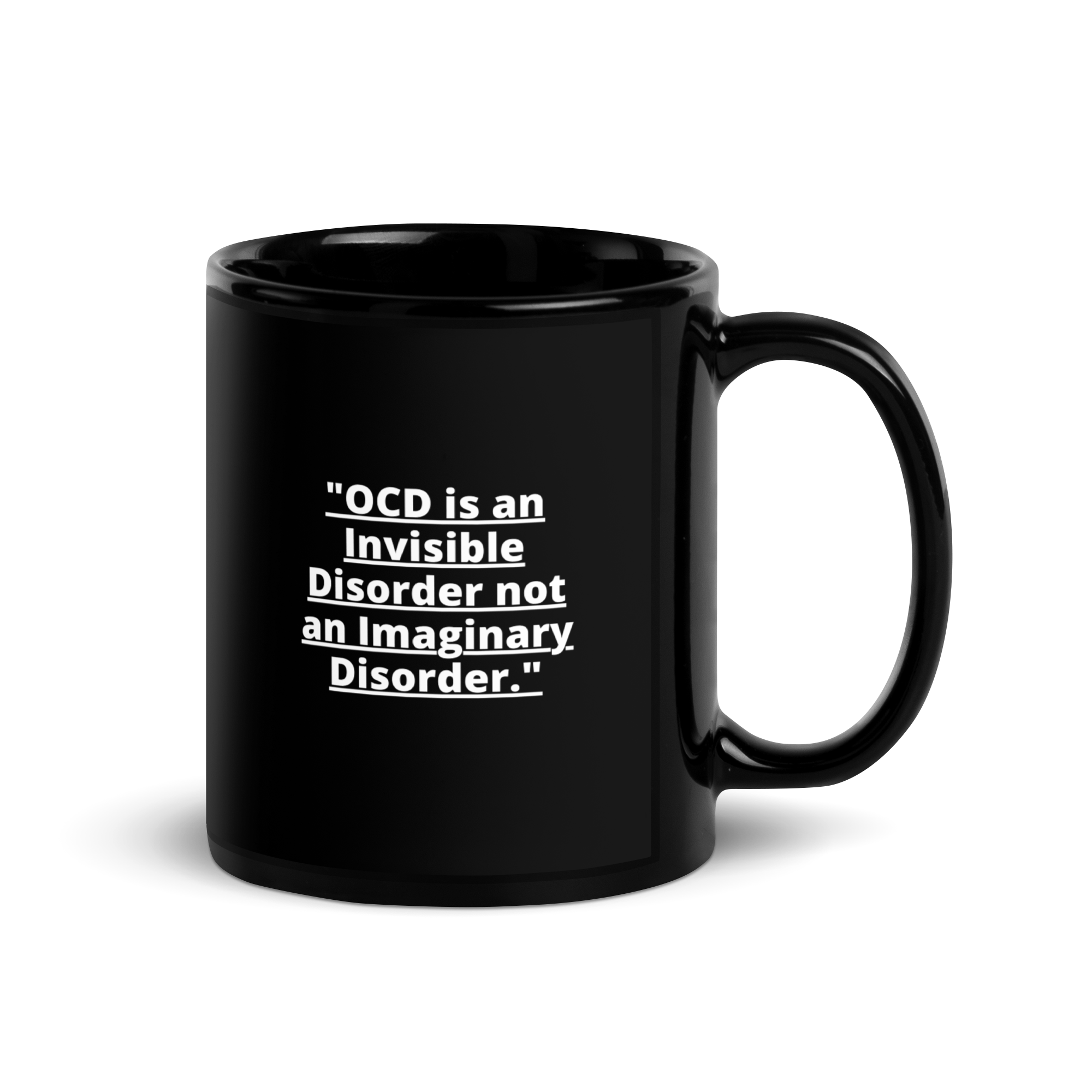 OCD and Caffeinated: Black Glossy Mug for Every Intrusive Thinker | ILLTOCHILL