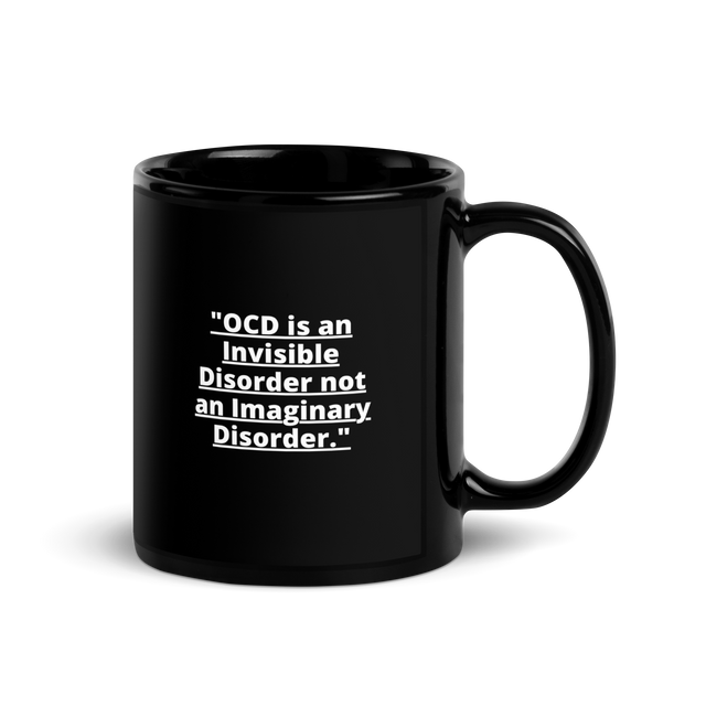 OCD and Caffeinated: Black Glossy Mug for Every Intrusive Thinker | ILLTOCHILL